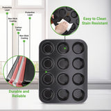 12 Cup Muffin Pan - Deluxe Nonstick Gray Coating Inside & Outside, Compatible With Model: Ncbs10S (Gray)