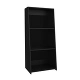 TUHOME Note 47" Tall Modern Ladder Bookcase with Three Open Tier Shelves, Slanted Vertical Design, Space-Saving Freestanding Organizer for Living Room, Bedroom or Home Office Storage, Contemporary Display and Organization Solution