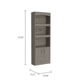 Tuhome Simma Bookcase with Metal Hardware, Three Spacious Shelves, Double Door Cabinet, Modern Storage Solution for Living Room, Office, or Bedroom