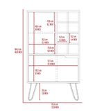 Tuhome Manhattan L Bar Cabinet with Eight Built-In Wine Cubbies, Dual Single-Door Storage Cabinets, Integrated Stemware Rack, Modern Entertaining Bar Unit for Liquor Display, Glassware Organization, and Home Gatherings