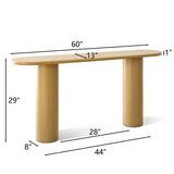 Baguette 60" Modern Oval Solid Wood Console Table