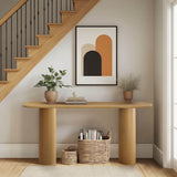 Baguette 60" Modern Oval Solid Wood Console Table