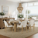 Havana Linen Upholstered Dining Chair with Solid Wood Legs (Set of 8)