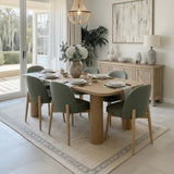 Havana Linen Upholstered Dining Chair with Solid Wood Legs (Set of 8)