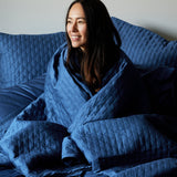 Bamboo Quilted Coverlet- Indigo