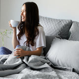 Bamboo Quilted Coverlet- Stone