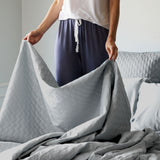 Bamboo Quilted Coverlet- Stone