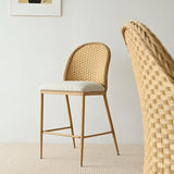 Barcelona 25.5" Beige Rattan Upholstered Counter Stool (Set of 4)