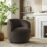 Bella Modern Small Velvet Swivel Barrel Chair (1-Piece)