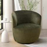 Bella Modern Small Velvet Swivel Barrel Chair (1-Piece)