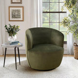 Bella Modern Small Velvet Swivel Barrel Chair (1-Piece)