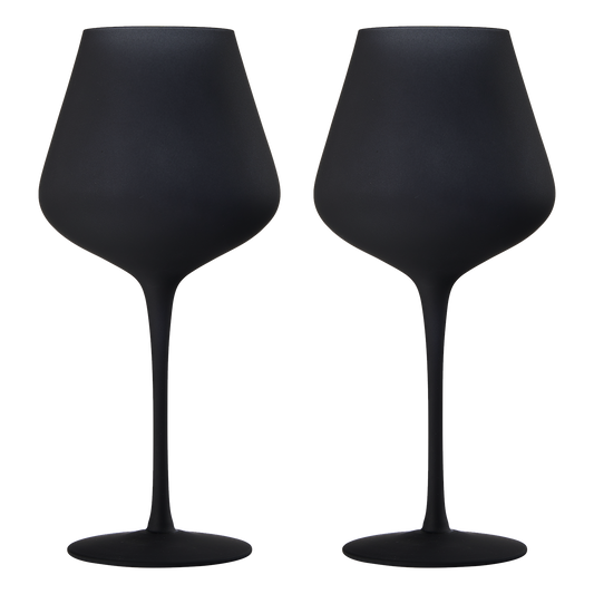 Matte Black Crystal Wine Glass - Set of 2 - Large 20 oz