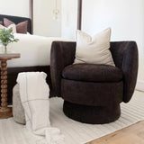 Bloom Upholstered Swivel Barrel Accent Chair (1-Piece)