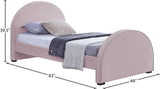 Brody Contemporary Velvet Bed with Cream Piping and Espresso Wood Legs for a Cozy Bedroom Retreat
