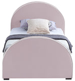 Brody Contemporary Velvet Bed with Cream Piping and Espresso Wood Legs for a Cozy Bedroom Retreat