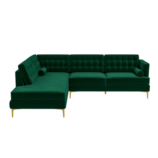 Brooke Green Sectional Sofa Left Facing