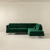 Brooke Green Sectional Sofa Right Facing Chaise