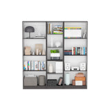 Durant 3 Piece Living Room Set with 2 Home Bookcases & Home Xs Bookcase, Matt Gray / White, Modern and Compact Storage for Living Room, Office, Bedroom