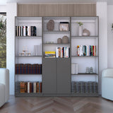 Duette 3 Piece Living Room Set with 2 Home Bookcases & Home 4 Shelves Bookcase, Matt Gray / White, Contemporary Storage Solution for Living Room, Bedroom, Office