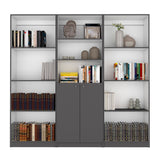 Duette 3 Piece Living Room Set with 2 Home Bookcases & Home 4 Shelves Bookcase, Matt Gray / White, Contemporary Storage Solution for Living Room, Bedroom, Office