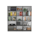 Lutz 3 Piece Living Room Set with 2 Home 4 Shelves Bookcases & Home Xs Bookcase, Matt Gray / White, Stylish and Functional Storage for Living Room, Office, Bedroom