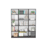 Delray 3 Piece Living Room Set with Home 4 Shelves Bookcase & 2 Home Xs Bookcases, Matt Gray / White, Modern Storage and Display for Living Room, Bedroom, Office