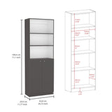 Acres 3 Piece Living Room Set with Home Xs Bookcase & 2 Home 2-Door Bookcases, Matt Gray / White, Modern Storage for Living Room, Office, Bedroom, and Small Spaces