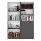 Dupree 2 Piece Living Room Set with Home Bookcase & Home 2-Door Bookcase, Matt Gray / White, Modern Storage Solutions for Living Room, Bedroom, and Office