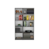 Kenyon 2 Piece Living Room Set with Home 4 Shelves Bookcase & Home Xs Bookcase, Matt Gray / White, Modern Storage for Living Room, Bedroom, Office, and More