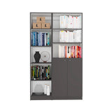 Micco 2 Piece Living Room Set with Home Xs Bookcase & Home 2-Door Bookcase, Matt Gray / White, Compact and Functional Storage for Living Room, Office, and Bedroom