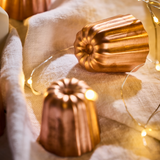 Mauviel M'PASSION Copper 4-Piece Copper Tinned Canele Mold Set, 1.8-In