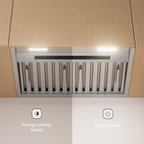 CIARRA Professional Series 28 inch Built-In Range Hood Insert with 4-Speed Levels and Smart Control | CAS28927A-OW