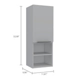 TUHOME Cranston 2-Piece Bathroom Set with Tall Storage Cabinet and Wall-Mounted Cabinet, Modern Bathroom Storage Solution, 67.79"H x 14.37"W x 16.04"D, White