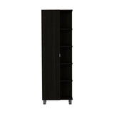 TUHOME Stowe 2-Piece Bathroom Set with Tall Storage Cabinet and Wall-Mounted Cabinet, Modern Bathroom Storage Solution, 62.2"H x 20.1"W x 8.5"D, Black