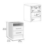 TUHOME Cresco 3-Piece Bedroom Set with Tall Wardrobe Cabinet, Two Nightstands and Multi-Shelf Storage, Modern Space-Saving Furniture for Clothes and Bedroom Organization, 71.1"H x 31.5"W x 19.6"D, White