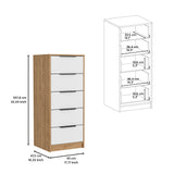 TUHOME Winter 2-Piece Bedroom Set with Double Drawer Storage Cabinet and Matching Nightstand, Modern Space-Saving Furniture for Clothing, Accessories and Bedroom Organization, 35.1"H x 35.8"W x 19.6"D, White/Pine
