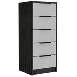 TUHOME Winter 2-Piece Bedroom Set with Double Drawer Storage Cabinet and Matching Nightstand, Modern Space-Saving Furniture for Clothes, Accessories and Bedroom Organization, 35.1"H x 35.8"W x 19.6"D, White/Smokey Oak