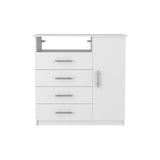 TUHOME Calera 2-Piece Bedroom Set with Nightstand and Storage Cabinet, Modern Space-Saving Furniture for Bedroom Organization, 35.1"H x 35.8"W x 19.6"D, White/Smokey Oak