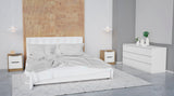 TUHOME Milburn 3-Piece Bedroom Set with Storage Cabinet and Two Nightstands, Modern Furniture for Bedroom Organization, 36.5"H x 46"W x 20"D, White/Pine