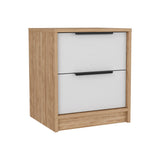 TUHOME Milburn 3-Piece Bedroom Set with Storage Cabinet and Two Nightstands, Modern Furniture for Bedroom Organization, 36.5"H x 46"W x 20"D, White/Pine