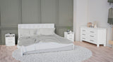 TUHOME Kearny 3-Piece Bedroom Set with Storage Cabinet and Two Nightstands, Modern Space-Saving Furniture for Bedroom Organization, 31.7"H x 58.8"W x 19"D, White