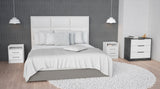 TUHOME Eter 3-Piece Bedroom Set with Nightstand and Storage Cabinet, Modern Space-Saving Furniture for Bedroom Organization, 27"H x 27.5"W x 16"D, White/Smokey Oak