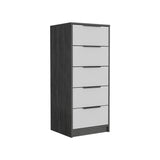 TUHOME Aniston 2-Piece Bedroom Set with Nightstand and Storage Cabinet, Compact and Modern Furniture for Bedroom Organization, 27"H x 27.5"W x 16"D, White/Smokey Oak