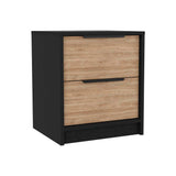 TUHOME Montgomery 3-Piece Bedroom Set with Two Nightstands and Vertical Storage Cabinet, Modern Space-Saving Furniture for Clothes, Accessories and Bedroom Organization, 42.4"H x 17.7"W x 16.2"D, Black/Pine