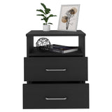 TUHOME Napoles 3-Piece Bedroom Set with Wall-Mounted Nightstands and Slim Storage Cabinet, Modern Space-Saving Furniture for Bedrooms and Apartments, 54.3"H x 18.5"W x 8.1"D, Black