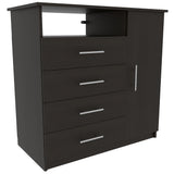 TUHOME Racine 3-Piece Bedroom Set with Double Nightstands and Double Drawer Storage Cabinet, Modern Space-Saving Furniture for Bedrooms and Apartments, 35.1"H x 35.8"W x 19.6"D, Black/Pine