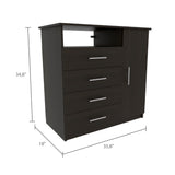 TUHOME Racine 3-Piece Bedroom Set with Double Nightstands and Double Drawer Storage Cabinet, Modern Space-Saving Furniture for Bedrooms and Apartments, 35.1"H x 35.8"W x 19.6"D, Black/Pine