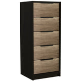 TUHOME Kaia 3-Piece Bedroom Set with Two Nightstands and Storage Cabinet, Modern Space-Saving Furniture for Clothes, Accessories and Bedroom Organization, 42.4"H x 17.7"W x 16.2"D, Black/Pine