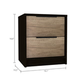 TUHOME Kaia 3-Piece Bedroom Set with Two Nightstands and Storage Cabinet, Modern Space-Saving Furniture for Clothes, Accessories and Bedroom Organization, 42.4"H x 17.7"W x 16.2"D, Black/Pine
