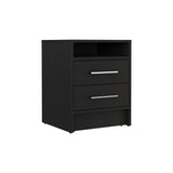 TUHOME Cecil 3-Piece Bedroom Set with Two Nightstands and Vertical Storage Cabinet, Modern Compact Furniture for Clothes, Accessories and Bedroom Organization, 42.4"H x 17.7"W x 16.2"D, Black